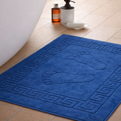 Tapis de bain 100 % Coton en Bleu King – - MaisonTextile