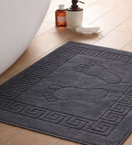 Tapis de bain 100 % Coton en Gris Anthracite – - MaisonTextile