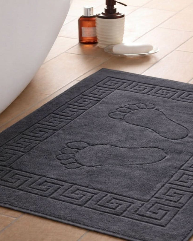 Tapis de bain 100 % Coton en Gris Anthracite – - MaisonTextile