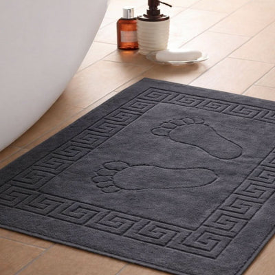 Tapis de bain 100 % Coton en Gris Anthracite – - MaisonTextile