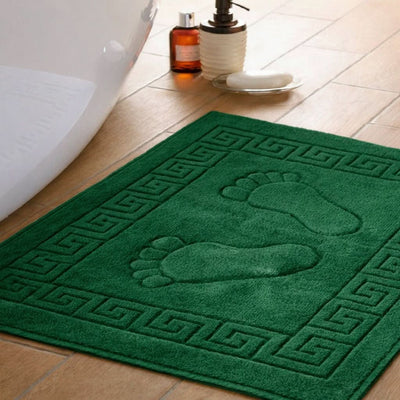 Tapis de bain 100 % Coton en Vert Émeraude – - MaisonTextile